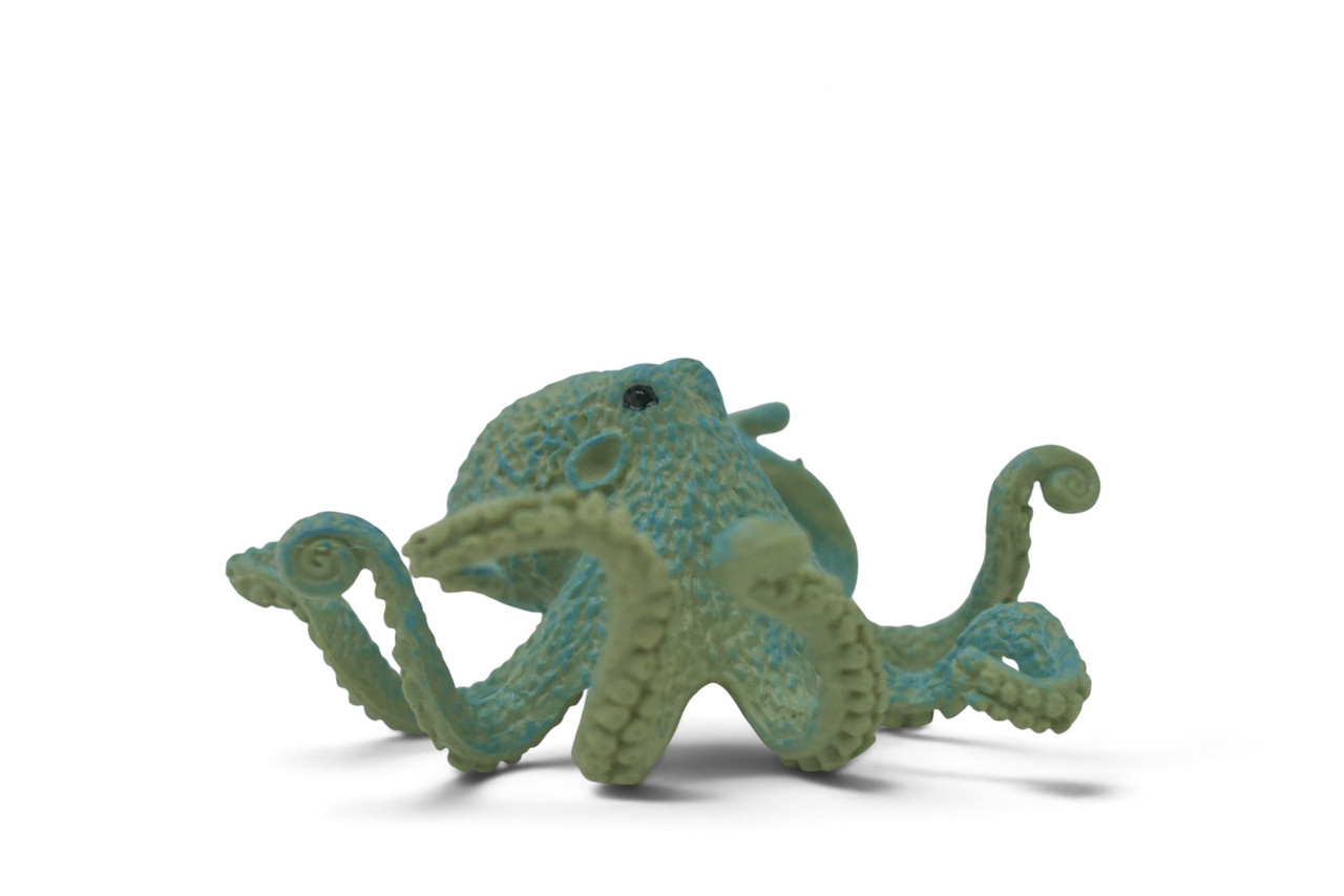 Octopus, Octopodes, Octopoda, Blue Octopi, Cephalopods, Museum Quality, Hand Painted, Hard Rubber, Realistic Figure, Toy, Kids, Educational, Gift, 4 Inches. CH1062 BB222