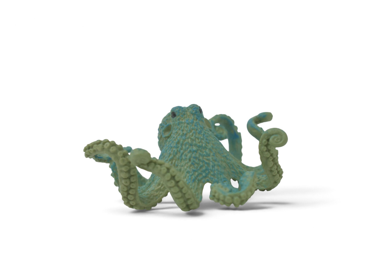 Octopus, Octopodes, Octopoda, Blue Octopi, Cephalopods, Museum Quality, Hand Painted, Hard Rubber, Realistic Figure, Toy, Kids, Educational, Gift,      4 Inches.  CH1062 BB222
