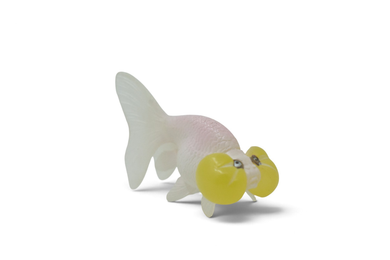 Goldfish, Bubble Eye, Carassius auratus, Museum Quality, Hand Painted, Rubber, Realistic Figure, Model, Replica, Toy, Kids, Educational, Gift, 2 1/2 Inches. CH1064 BB222