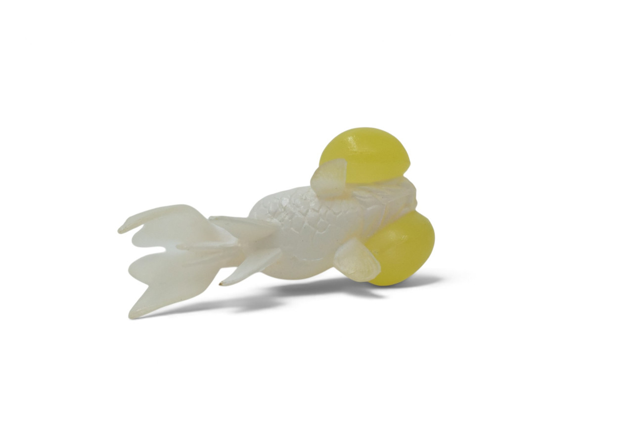Goldfish, Bubble Eye, Carassius auratus, Museum Quality, Hand Painted, Rubber, Realistic Figure, Model, Replica, Toy, Kids, Educational, Gift,     2 1/2 Inches.  CH1064 BB222