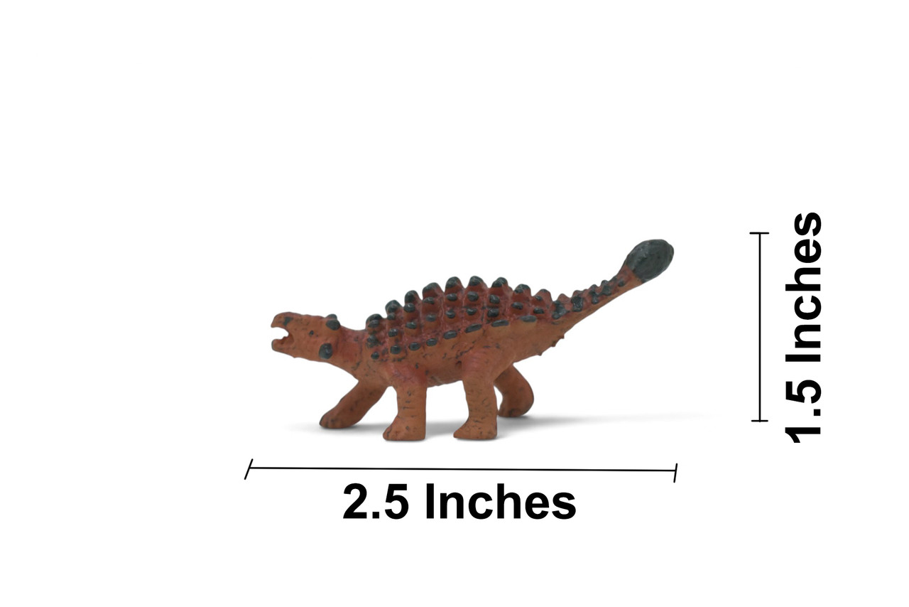 Salchania Dinosaur, ankylosaur, Late Cretaceous, Museum Quality, Hand Painted, Rubber, Realistic, Toy, Figure, Model, Kids, Educational, Gift, 2 1/2 Inches. CH1065 BB222 