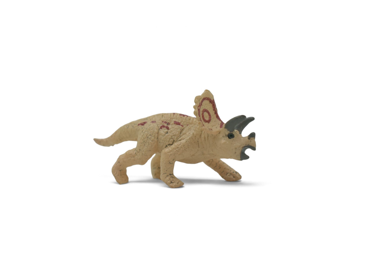 Triceratops Dinosaur, Ceratopsian dinosaur, Cretaceous Period, Museum Quality, Hand Painted, Rubber, Realistic, Toy, Model, Kids, Educational, Gift, 2 1/2 Inches. CH1071 BB222