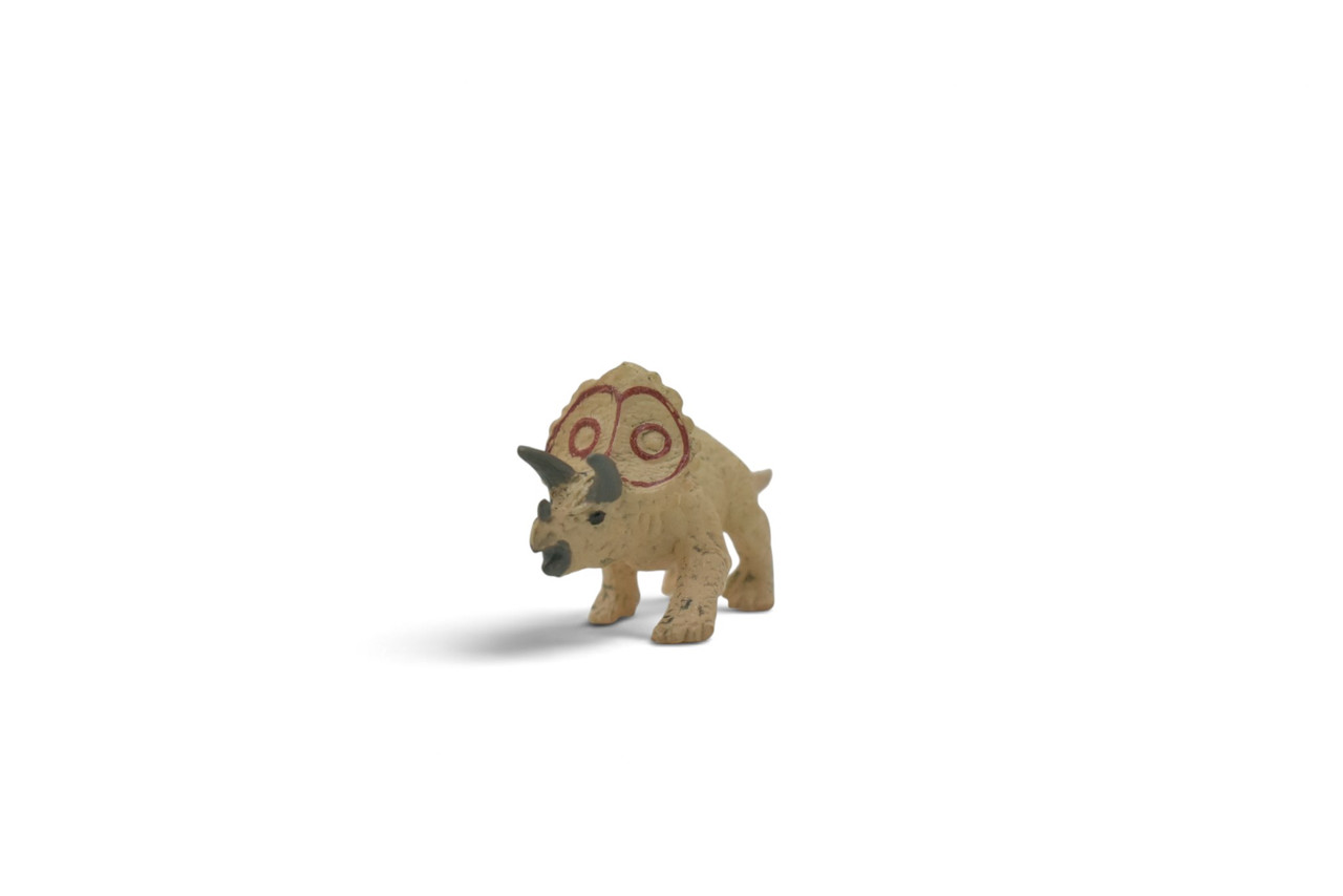 Triceratops Dinosaur, Ceratopsian dinosaur, Cretaceous Period, Museum Quality, Hand Painted, Rubber, Realistic, Toy, Model, Kids, Educational, Gift,  2 1/2 Inches.  CH1071 BB222 