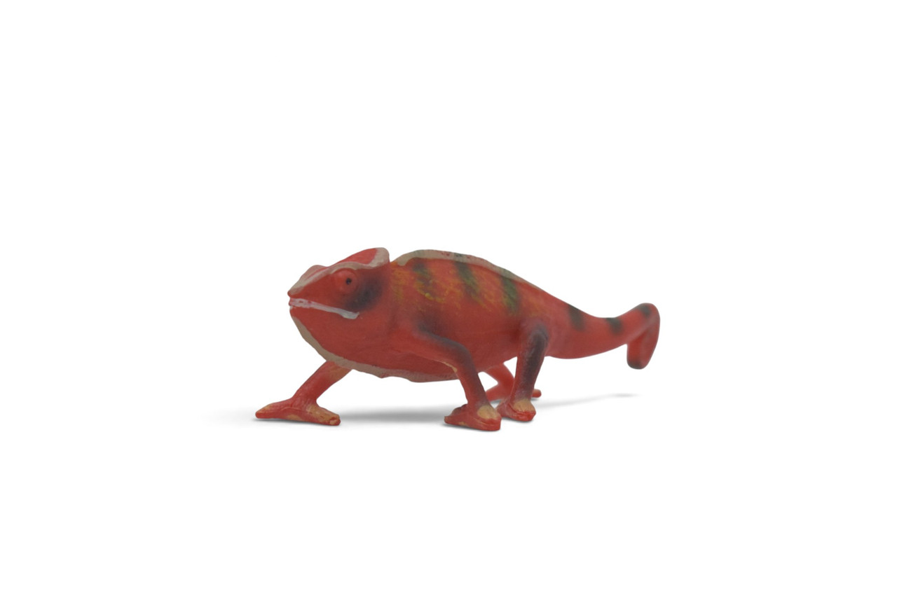 Chameleon, Panther chameleon, (Furcifer pardalis) Museum Quality, Hand Painted, Rubber Reptile, Educational, Toy Figure, Diorama Model, Replica, Gift,  4 Inches.  CH1073 BB222