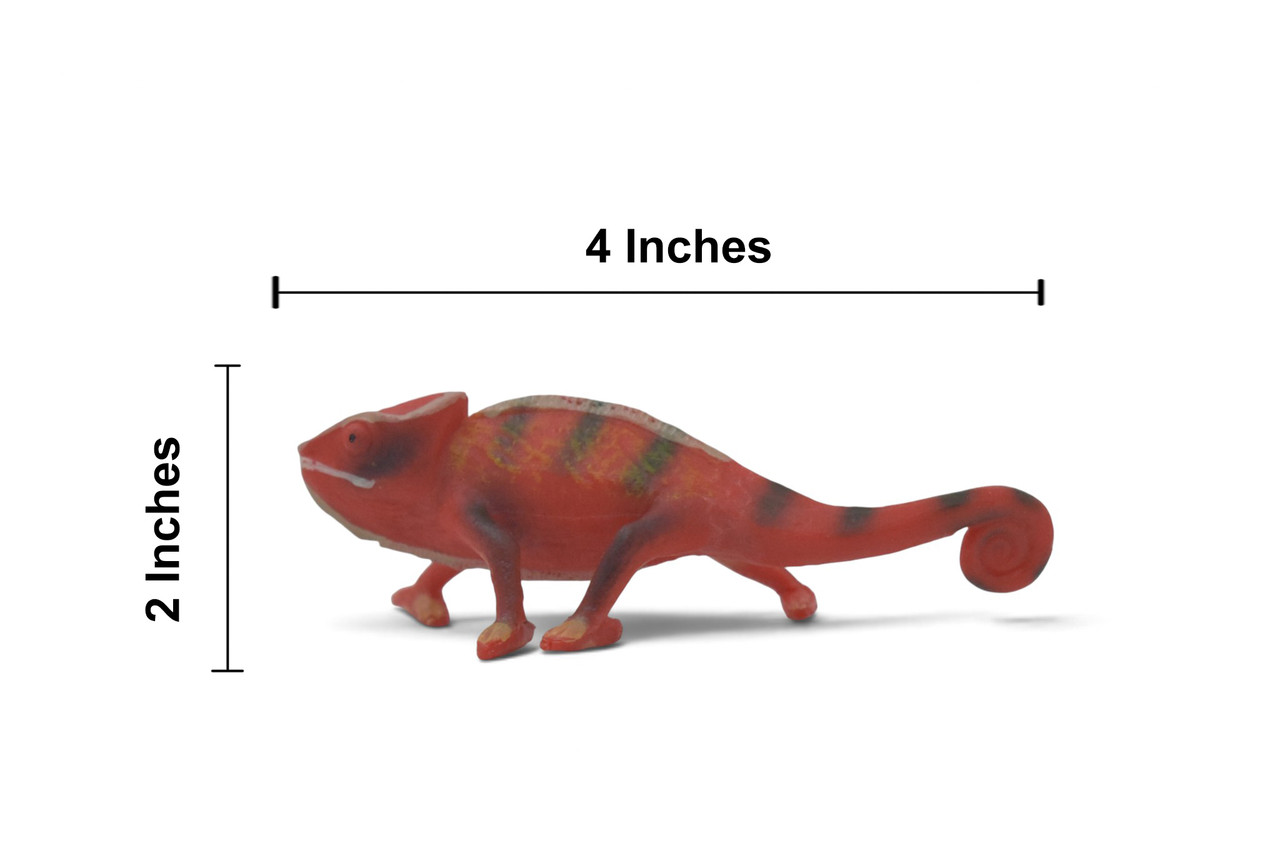 Chameleon, Panther chameleon, (Furcifer pardalis) Museum Quality, Hand Painted, Rubber Reptile, Educational, Toy Figure, Diorama Model, Replica, Gift,  4 Inches.  CH1073 BB222