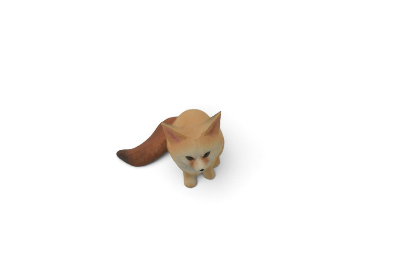 Fennec Fox, Vulpes zerda, Museum Quality, Hand Painted, Rubber Animal, Educational, Toy Figure, Diorama Model, Replica, Gift,  2 1/2 Inches.  CH1078 BB222