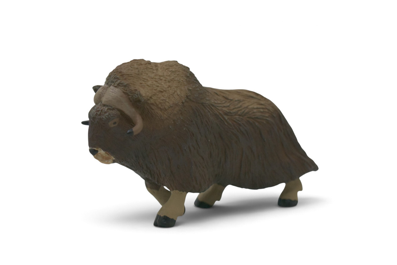 Musk Ox, Ovibos moschatus, Arctic mammal, Museum Quality, Hand Painted, Rubber Animal, Educational, Toy Figure, Diorama Model, Replica, Gift, 5 Inches. CH1079 BB222