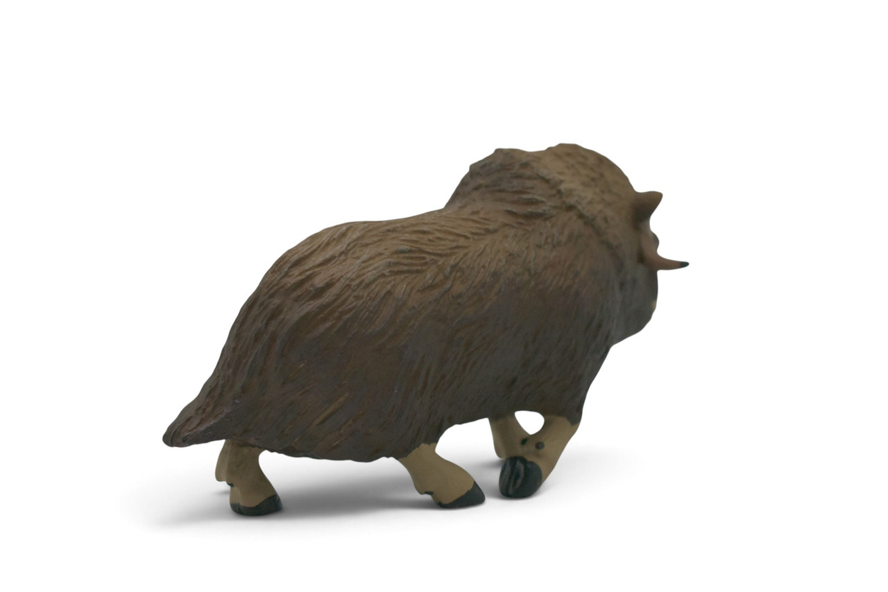 Musk Ox, Ovibos moschatus, Arctic mammal, Museum Quality, Hand Painted, Rubber Animal, Educational, Toy Figure, Diorama Model, Replica, Gift,  5 Inches.  CH1079 BB222