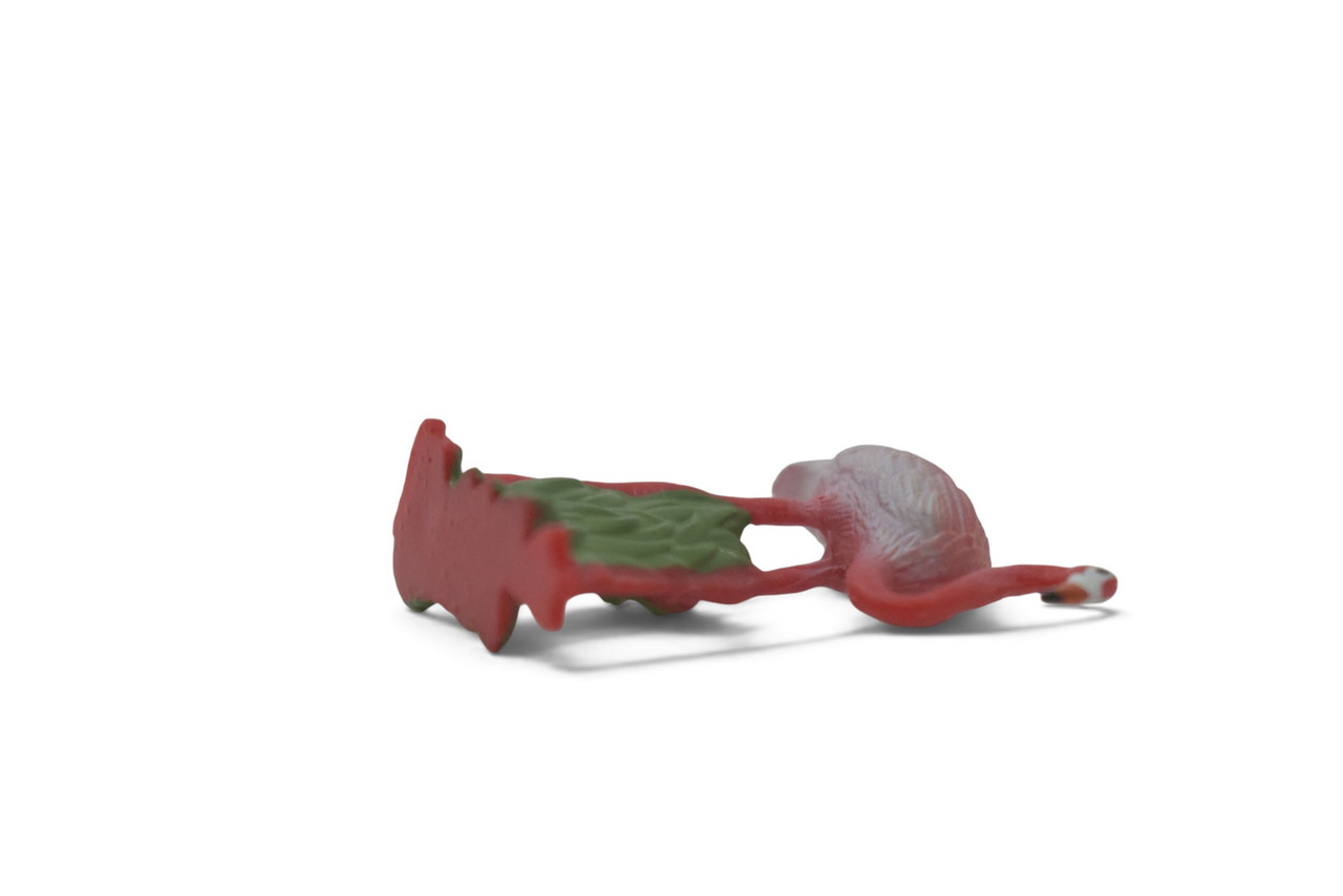Flamingo, Phoenicopteridae, Very Nice Design, Educational, Hand Painted, Realistic, Rubber Bird, Figure, Diorama Model, Toy, Kids, Gift,       1 1/2 Inches.    CH1084 BB223