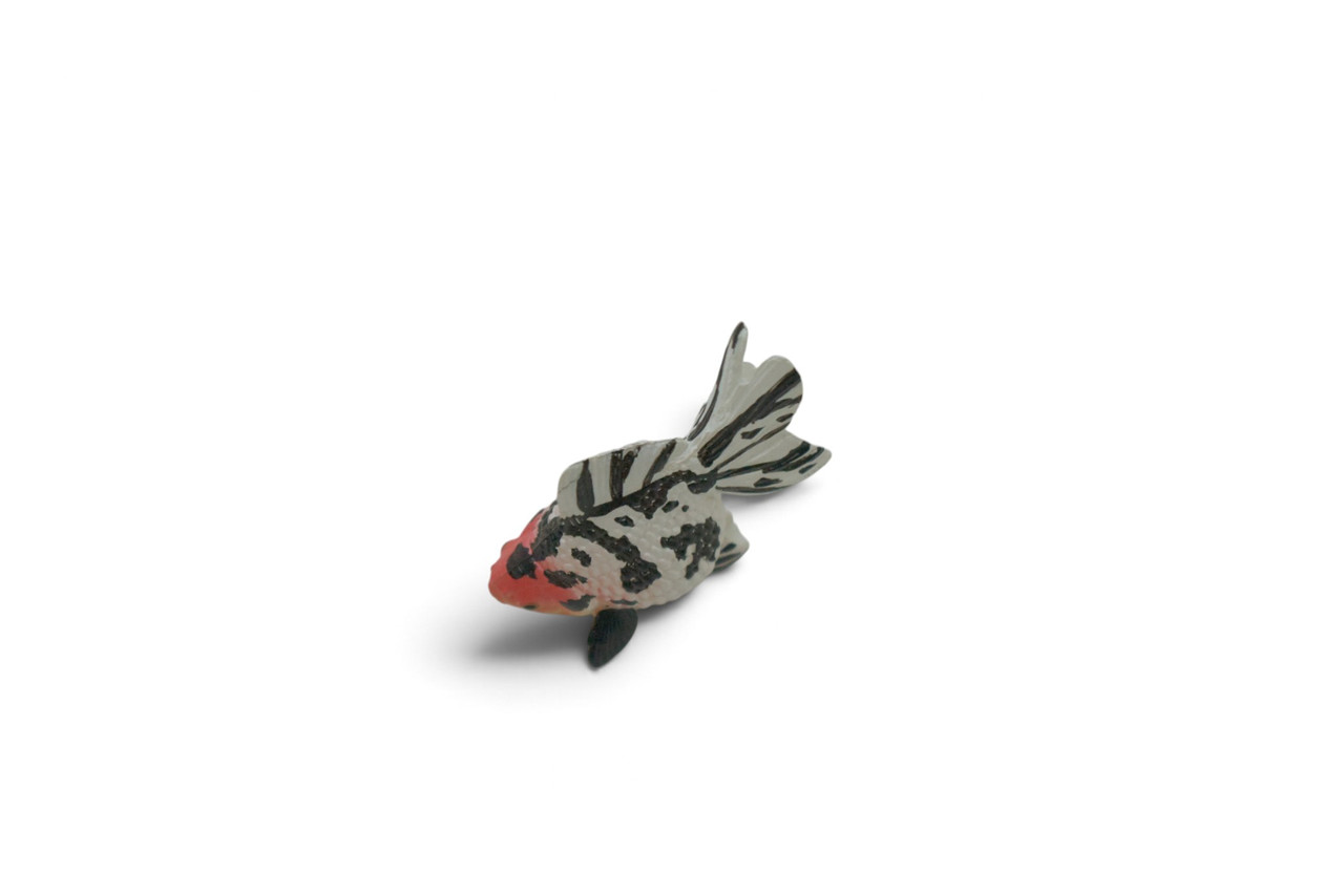 Goldfish, Calico, Carassius auratus, Museum Quality, Educational, Hand Painted, Rubber Fish, Realistic Figure, Diorama Model, Replica, Toy, Kids, Gift,  2 Inches.  CH1086 BB223