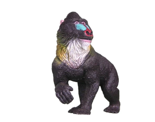 Mandrill Baboon, Very Nice Design, Hand Painted, Rubber Animal, Educational, Diorama Model, Realistic Figure,   3 Inches. 