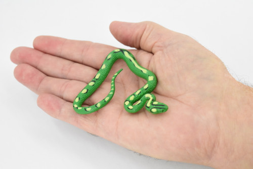 Snake, Guatemalan Palm Viper, Rubber Reptile, Educational, Realistic Hand Painted, Figure, Lifelike Model, Figurine, Replica, Gift,   3"     F987 B41