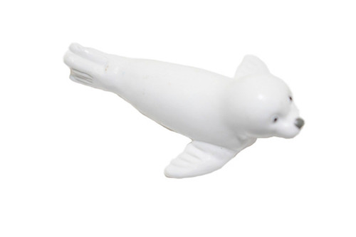 Harp Seal Pup, Pagophilus groenlandicus, Very Nice Plastic Replica, Hand Painted, Realistic, Saltwater, Educational,  Diorama Model, Replica, Toy,  2 Inches.  