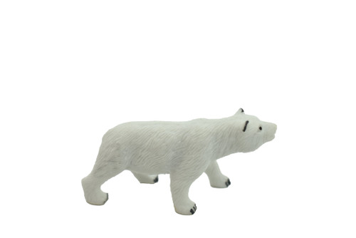 Polar Bear, Ursus maritimus, Polarbear, Very Nice Plastic Animal, Hand Painted, Realistic, Educational, Lifelike, Diorama Model, Replica, Toy,  2 1/2 Inches.