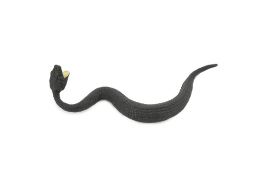 Black Water Moccasin, Snake, Rubber Reptile, Educational, Realistic Hand Painted, Figure, Lifelike Model, Figurine, Replica, Gift,      2 1/2 Inches