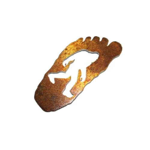 Big Foot, Foot Print, Sasquatch, Bigfoot, Refrigerator Magnet, Rustic Metal, Made in the USA, Educational, Great Gift,   4 Inches.