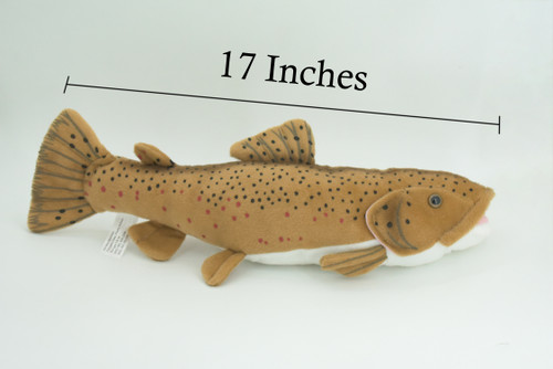 Brown Trout Plush Toy, Realistic Stuffed Animal, Soft Plush Fish, Stuffed Fish, Educational, Toy, Kids, Gift,         17"       F2416 BB53