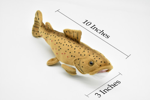 Brown Trout, Very Nice Plush Fish, Stuffed Animal, Educational, Toy, Kids, Realistic Figure, Gift,         10" 