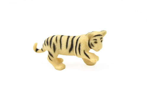 Tiger Cub, White, Realistic Toy Model Plastic Replica Animal Kids Educational Gift  2.5" F241 B206