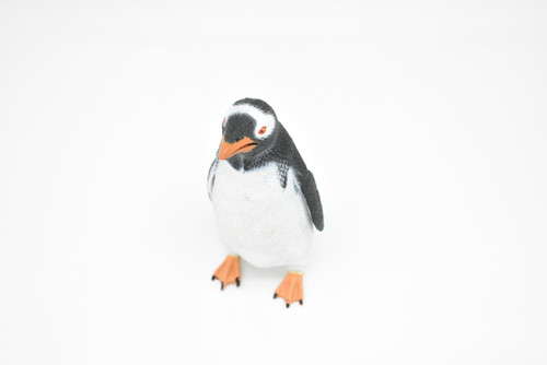 Penguin, Gentoo , Very Nice Rubber Reproduction, Hand Painted    4 1/2"      F3410 B7