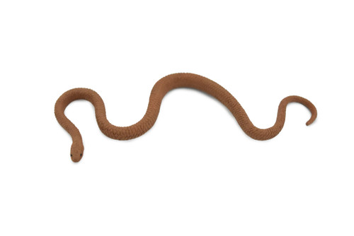 Eastern Brown Snake, Australia, Rubber Reptile, Educational, Realistic Hand Painted, Figure, Lifelike Model, Figurine, Replica,  4 Inches
