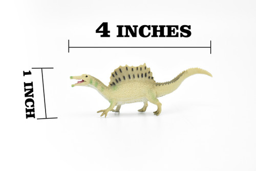 Spinosaurus Dinosaur, Museum Quality, Animal, Educational, Realistic Hand Painted, Figure, Lifelike Model, Vintage Replica, Toy,  4 Inches. 
