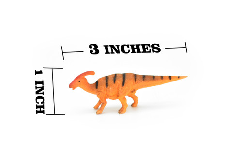 Parasaurolophus Dinosaur, Museum Quality, Animal, Educational, Realistic Hand Painted, Figure, Lifelike Model, Vintage Replica, Toy,  3 Inches. 
