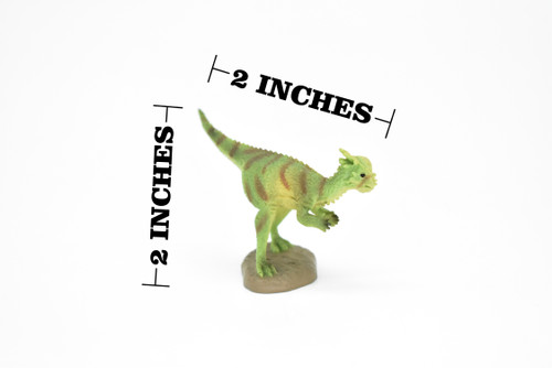 Pachycephalosaurus Dinosaur, Museum Quality, Animal, Educational, Realistic Hand Painted, Figure, Lifelike Model, Vintage Replica, Toy,  2 Inches. 
