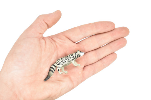 African Civet Cat, Civettictis civetta, Hand Painted, Realistic, Very Nice Rubber Design, Educational, Diorama Model, Lifelike, Toy,  3 Inches.
