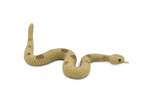 Rattlesnake, Rubber Reptile, Educational, Realistic Snake,  Hand Painted, Figure, Lifelike Model, Figurine, Replica, Toy, Kids, Gift,     2 1/2 Inches    F1517 B103