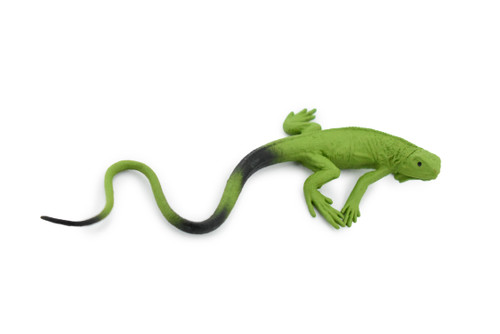 Iguana, Lizard, Rubber Reptile, Toy, Educational, Realistic, Figure, Lifelike Model, Figurine, Replica, Gift,      4 1/2"