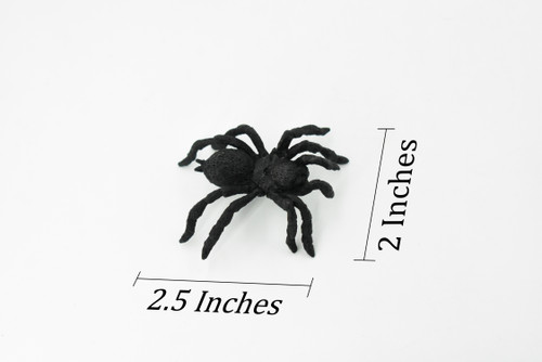 Tarantula, Spider, Black, Very Nice Rubber Insect, Educational, Hand Painted, Realistic, Replica, Toys, Kids, Gift,   2 1/2 Inches. 