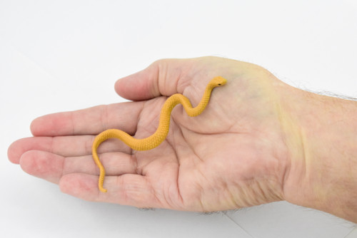 Snake, Yellow Tree Snake, Rubber Reptile, Educational, Realistic Hand Painted, Figure, Lifelike Model, Figurine, Replica, Gift,       4 1/2"       F3462 B360