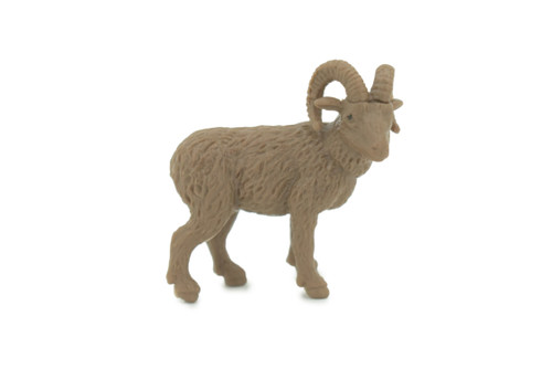 Bighorn Sheep, Very Nice Rubber Animal, Educational, Hand Painted, Realistic Figure, Lifelike Mountain Sheep Design, Toy, Kids, Gift, 1 3/4" F3535 B138