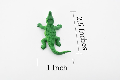 Crocodile, Alligator, Plastic Toy Reptile, Realistic Figure, Model, Replica, Kids, Educational, Gift,        2 1/2"      F3546 B17