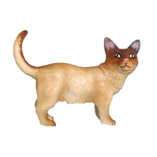 Chocolate Burmese Cat, Museum Quality, Animal, Educational, Hand Painted, Diorama Figure, Lifelike Model, Vintage,Toy, 3 inches long. 