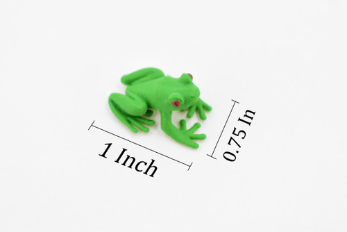 Frog, Mini Realistic Green Tree Frog, Plastic Toy, Realistic, Rainforest, Figure, Model, Replica, Kids, Educational, Gift     1"    F4077 B33