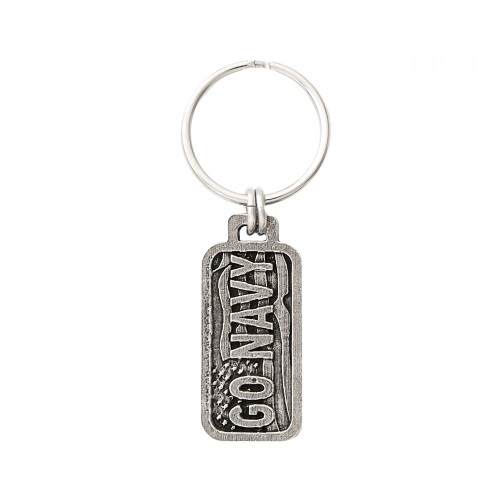 Go Navy (Double-Sided) Pewter Keychain, A1001KC