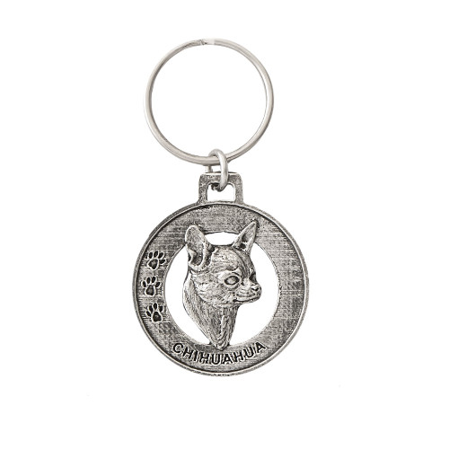 Chihuahua Pewter Keychain, D048KC