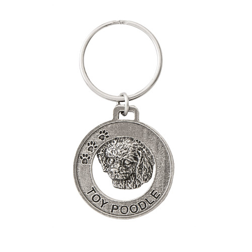 Poodle - Toy Pewter Keychain, D144KC