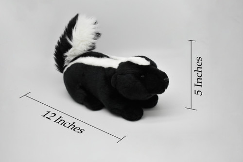 Skunk, Realistic, Very Nice Plush, Stuffed Animal, Educational, Toy, Kids, Realistic Figure, Lifelike Model, Replica, Gift,       12" 