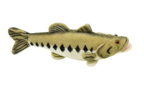 Largemouth Bass, Big mouth, Bucketmouth, Very Nice Plush Fish, Stuffed Animal, Educational, Toy, Kids, Realistic Figure, Gift,         10"