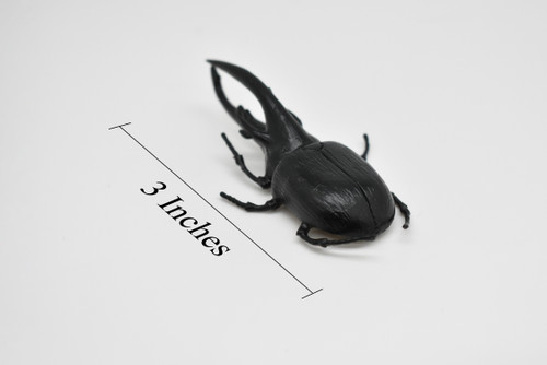Hercules Beetle, Dynastes hercules, Realistic Rubber Model, Bug, Insect, Educational, Hand Painted, Figure, Lifelike, Model, Figurine, Replica, Toy,  3 Inches. 