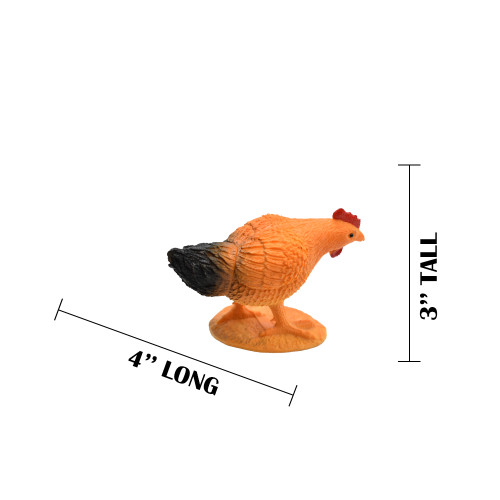 Chicken, Hen, Barn Bird, Realistic, Educational, Small Toy, Model, Very Nice Plastic Design, Replica, Birds, Animal, Kids,  4 Inches. 