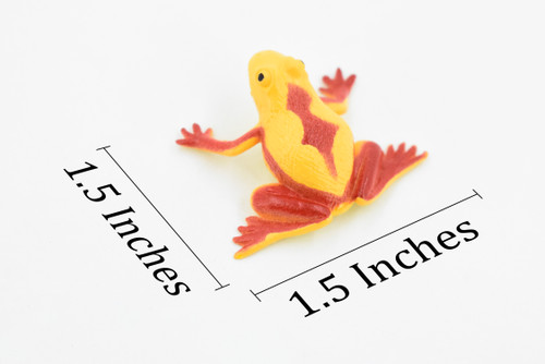Panamanian golden frog, Poison Dart Fire Frog, Arrow Frog, Very Nice Plastic Design, Educational, Diorama, Realistic Figure, Toy, Kids, 1 1/2 Inches. 