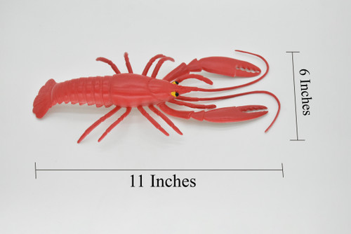 Lobster, Crawfish, Crawdad Design, Orange Rubber, Educational, Figure,  Lifelike, Model, Replica, Gift, 4 F3414 B51