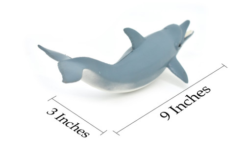 Dolphin, Porpoise, Bottlenose, Marine Mammal, Soft Rubber, Realistic, Figure, Model, Toy, Kids, Educational,     9 Inches.