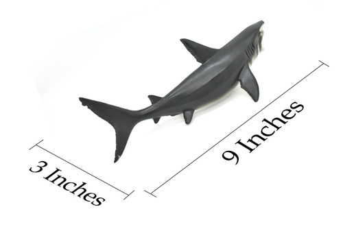 Great White Shark, Hand Painted, Rubber Fish, Realistic Toy Figure, Model, Replica, Kids, Educational, Gift,     9"  