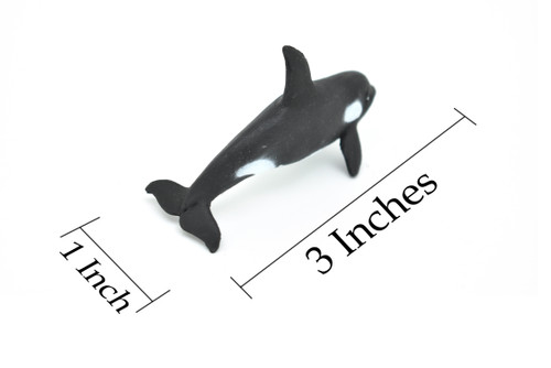 Orca, Killer Whale, Very Nice Plastic Replica 3"Long ~ F3907-B9