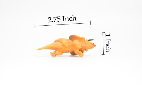 Torosaurus Dinosaur, Museum Quality, Animal, Educational, Realistic Hand Painted, Figure, Lifelike Model, Vintage Replica, Toy,  2 3/4 Inches. 